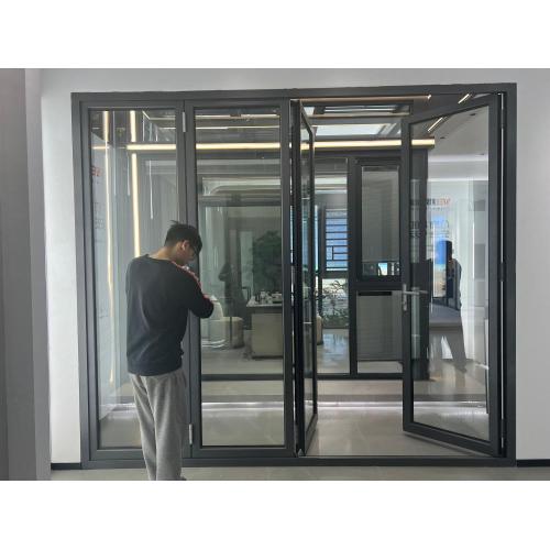 China Heavy duty aluminum glass door double door design Factory