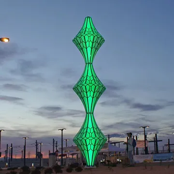 Large Stainless Steel Sculpture Landscape Lamp