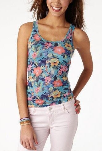 Sleeveless Printed , Womens Flower Shirts Blouses / Shirts 