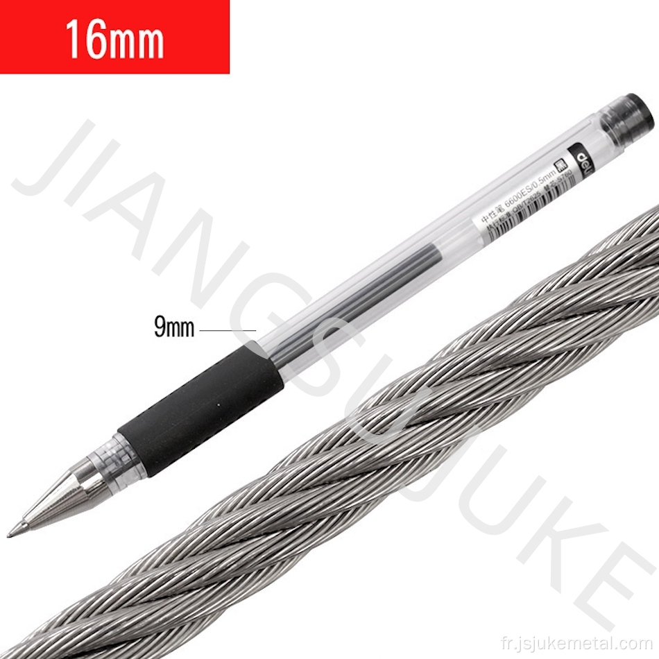 Corde filaire en acier inoxydable 7x19 16 mm-22 mm