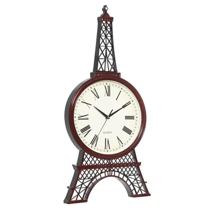 Antique Craft Eiffel Tower Shape Plastic Wall Clock with Quartz Movement