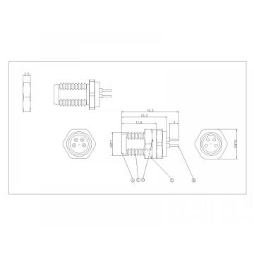 M8 2 ~ 8p Panel Lock-Front Lelaki Lelaki Lelaki