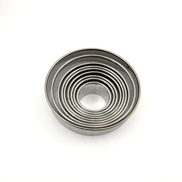 9-Piece Round Cake Rings Set - 430 Stainless Steel Mousse Cake Baking Mold