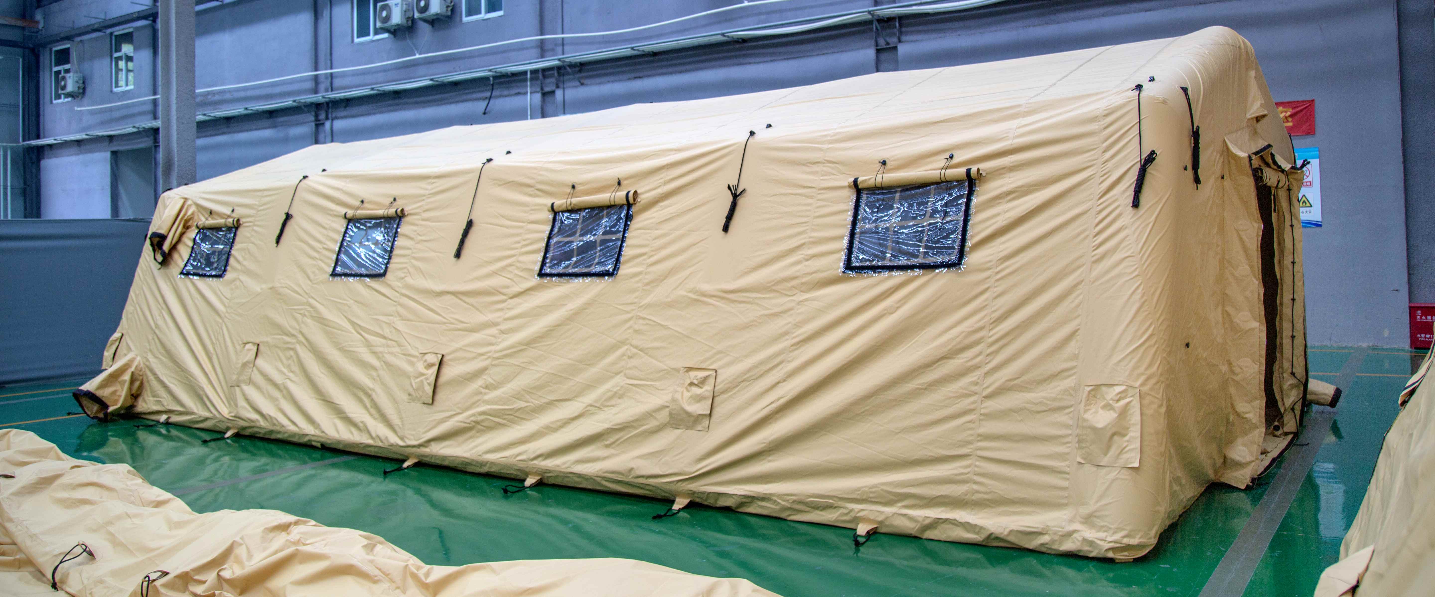 Tenda inflável de cor de areia