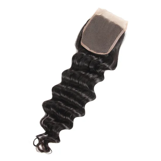 Huashuo Highest Discounts Peruvian Hair Lace Closures Color 1b Loose Deep Weave Closures For Sale