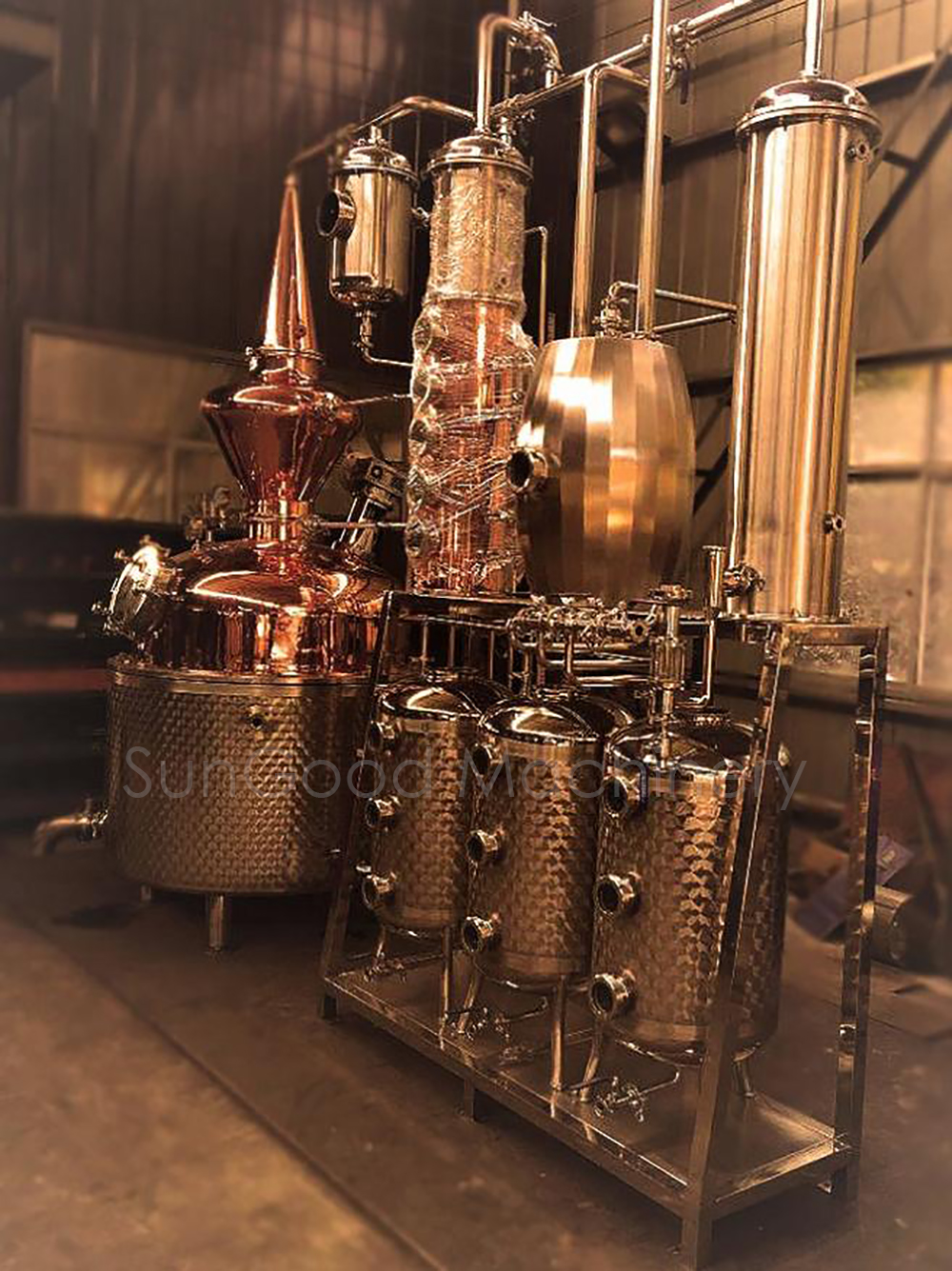 100 gallon gin copper stills distillery