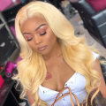 40 santimetatra HD Breziliana Full Lace Horonan-dehilahy Wig Wig, 100% volon'olombelona HD Blonde 613 Full Lace Wig miaraka amin'ny volon-koditra, feta feno venda