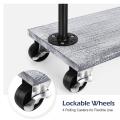 2-Tier Rolling Cart End Table with Wheels