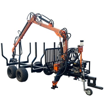 High Quality 1.5 Ton Timber Grab Crane Log Tipper Trailer for Forestry Machinery