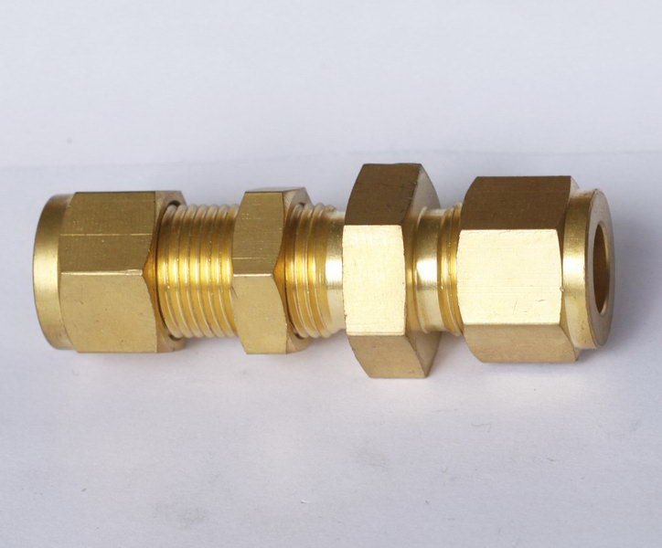 Brass Bulkhead Union Connector, Compression Tube Fittings