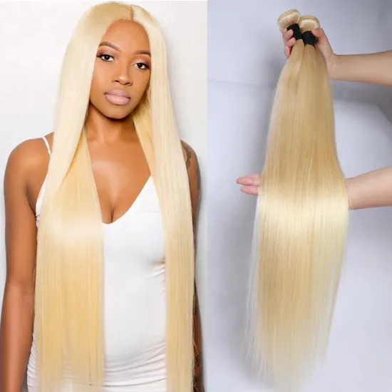 10A blonde 613 hair bundle 10-32 inch long straight hair 1/3/4 straight hair bundle 100% real hair, no knots, no shedding