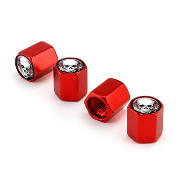 4-Piece Universal Metal Skull Bumper Tire Valve Cap Set: Unique Wheel Decoration for Enhanced Car Style