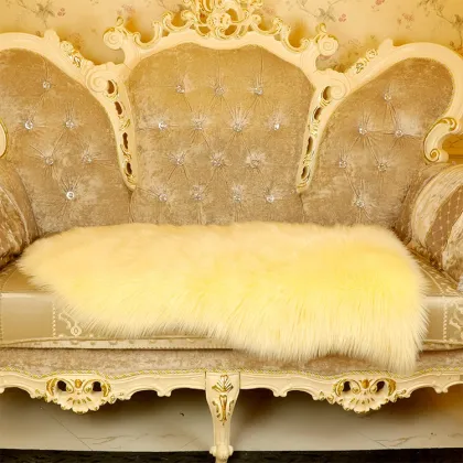 China wholesale home decor Long Hair Wool Imitation faux fur sheepskin rug fake sheepskin rug