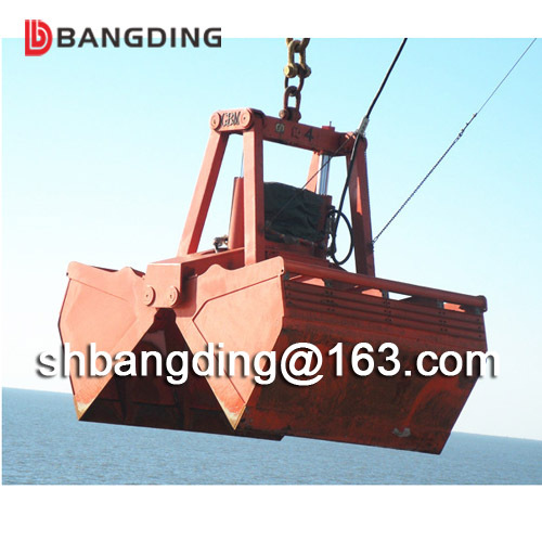 hydraulic clamshell grab bucket for bulk cargo