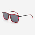 Rectangle Acetate And Metal Combined Men's Sunglasses 23A8118