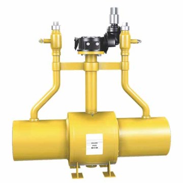 Dual-dissipation fully welded ball valve for natural gas