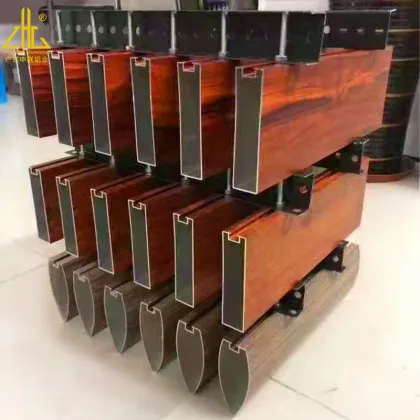 ZHL Wood Grain Aluminum Ceiling Tiles - Fashionable Suspended Aluminum Ceiling for Interior Decoration