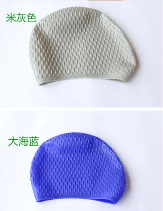 Pink Purple Silicone Solid Swimming Cap Hats