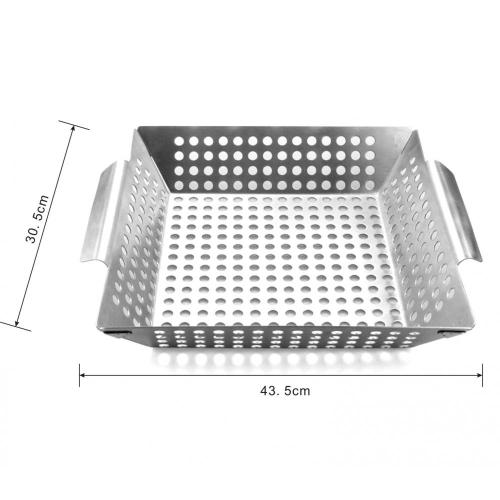 Cesta de legumes de grelha de aço inoxidável resistente