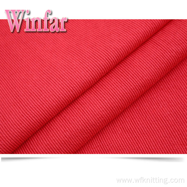 Cheap Polyester Spandex Tubular 2x2 Rib Knit Fabric