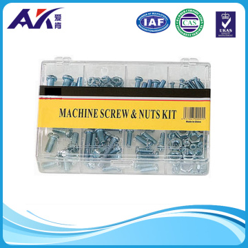 Pack of 130 Zinc Plated Machine Screw and Nut Kit
