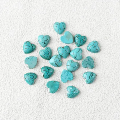 Synthetic Turquoise Campitos Turquoise Heart Cabochons