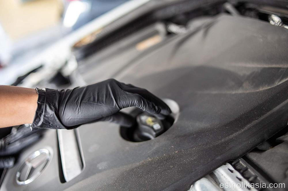 Medio de guantes de nitrilo desechables negros de 9 pulgadas