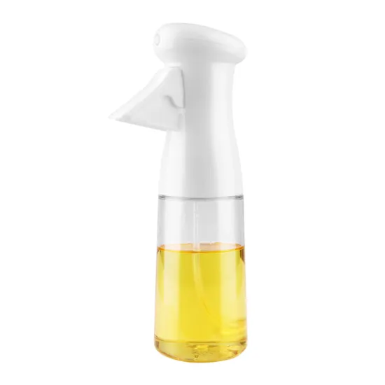 Customizable Kitchen BBQ Tools: Reusable 200ml Transparent White Logo Packing Plastic Oil Spray Bottle