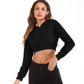 solid color long sleeves crop sweatshirt