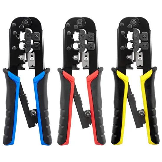 Network Crimper and Cable Stripping Tool Set: RJ11, RJ12, RJ45, 6P6C/4C, and 8P8C Connector Pliers for Efficient Cable Management