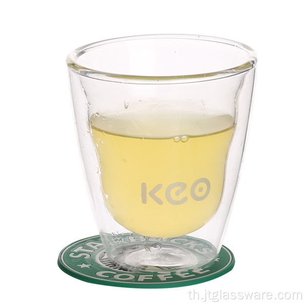 แก้วกาแฟ Hademade Clear Borosilicate Glass