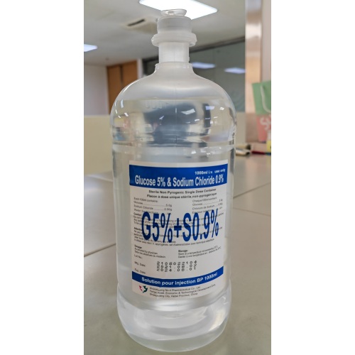 تسريب/حقن 5% جلوكوز و0.9% كلوريد الصوديوم