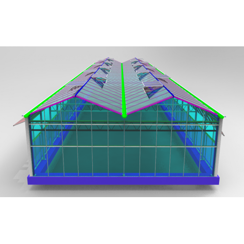 Aluminum greenhouse with polycarbonate covering