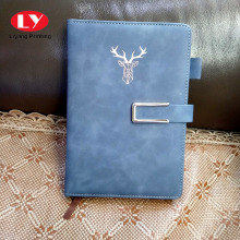 Grey Velvet Cover Custom Notebook with Logo