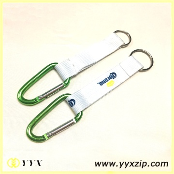 Custom silk screen printing logo carabiner hook keychain