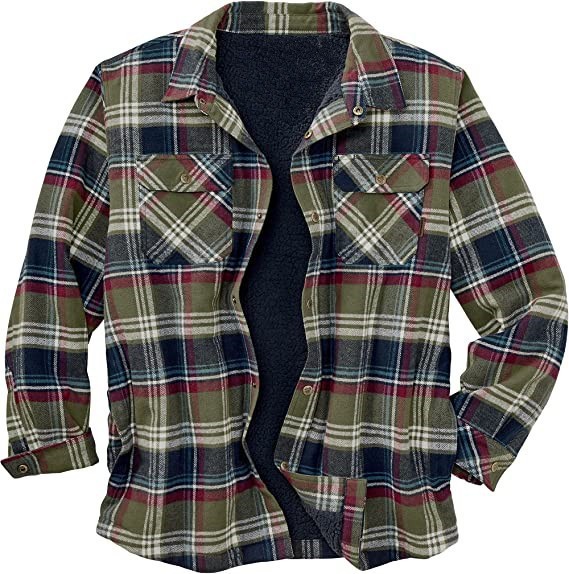 Men's Lined Flannel Shirt Jacket