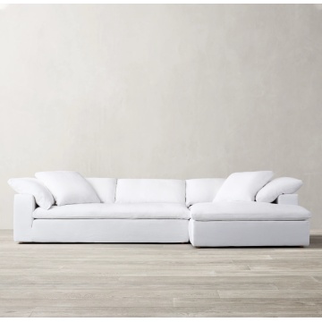 L Shaped Cloud Modular Sectional Sofa with ottoman