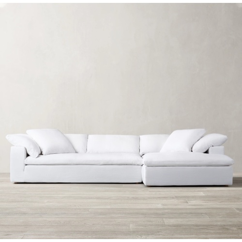 L Shaped Cloud Modular Sectional Sofa with ottoman