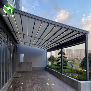 Outdoor PVC Greenhouse System with Retractable Awning and Skylight Roof Blinds