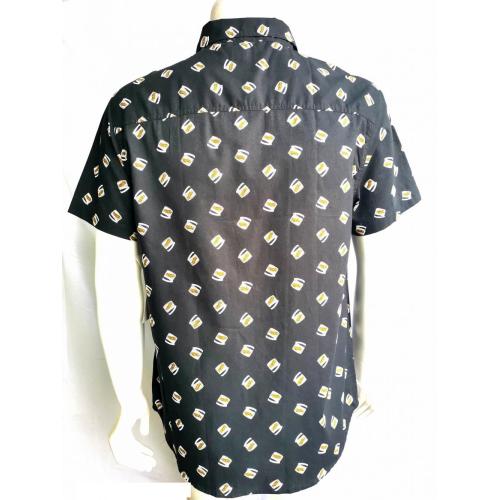 Print Short Shirt Men Causal Cotton LOGO Print Short Sleeve Shirt Factory