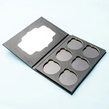 Custom Black Magnetic 6 Colors Eyeshadow Palette Box
