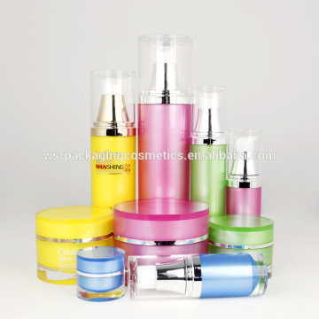 Colourful Round Acrylic Cream Jar and Acrylic Lotion Bottle
