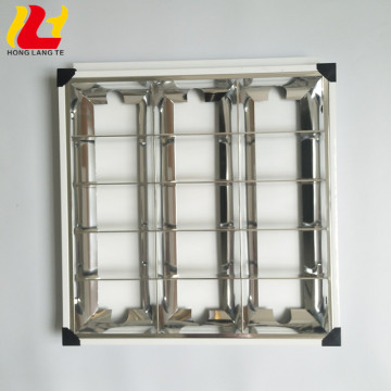 Modern 3-Tube LED Grille Ceiling Lamp 30W-60W, 600x600mm, 0.28mm Thickness