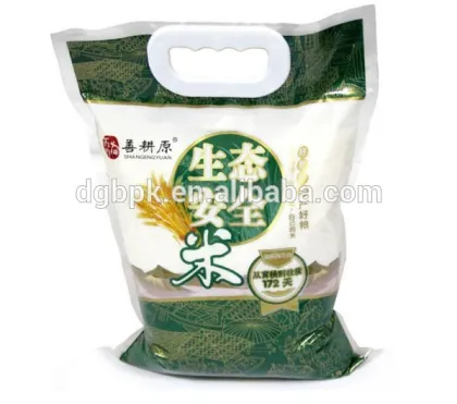 round handle plastic vacuum rice bag BOPP/CPP materials