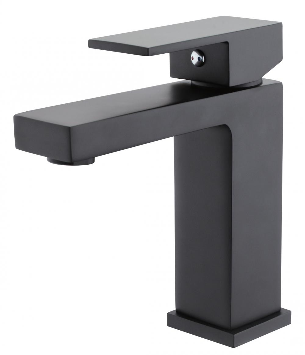 Square Matte Black Basin Faucets For Bathroom