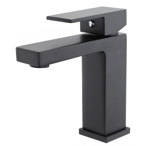 Square Matte Black Basin Faucets For Bathroom