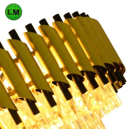 Black Gold LED Family Modern Crystal Chandeliers