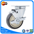 Piring Putar PU Castor Wheel dengan Rem untuk Material Handling Truck