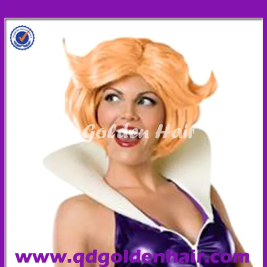 2014 Golden Hair High Quality Newest Heat Resistant Comic Wigs Coslay Wigs