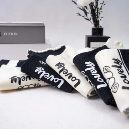 Women's Heat transfer sticker short socks